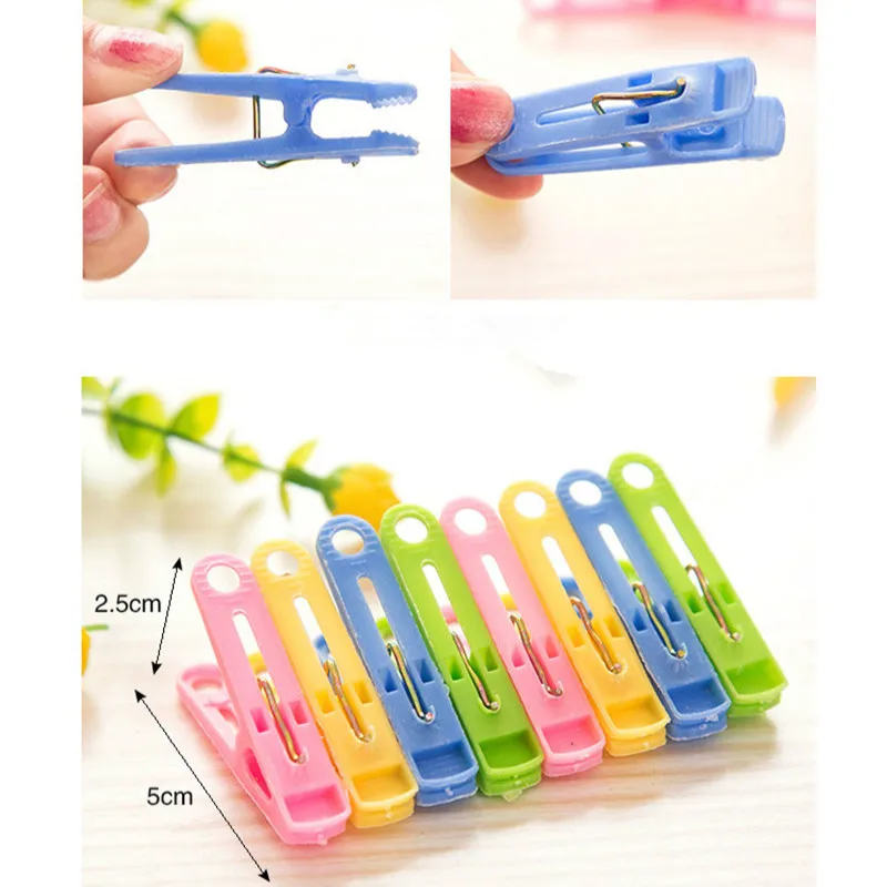 

20pcs/pack Plastic Clothespins Clothes Pegs Laundry Hanging Pin Clip Household Clothespins Socks Underwear Drying Rack Holder