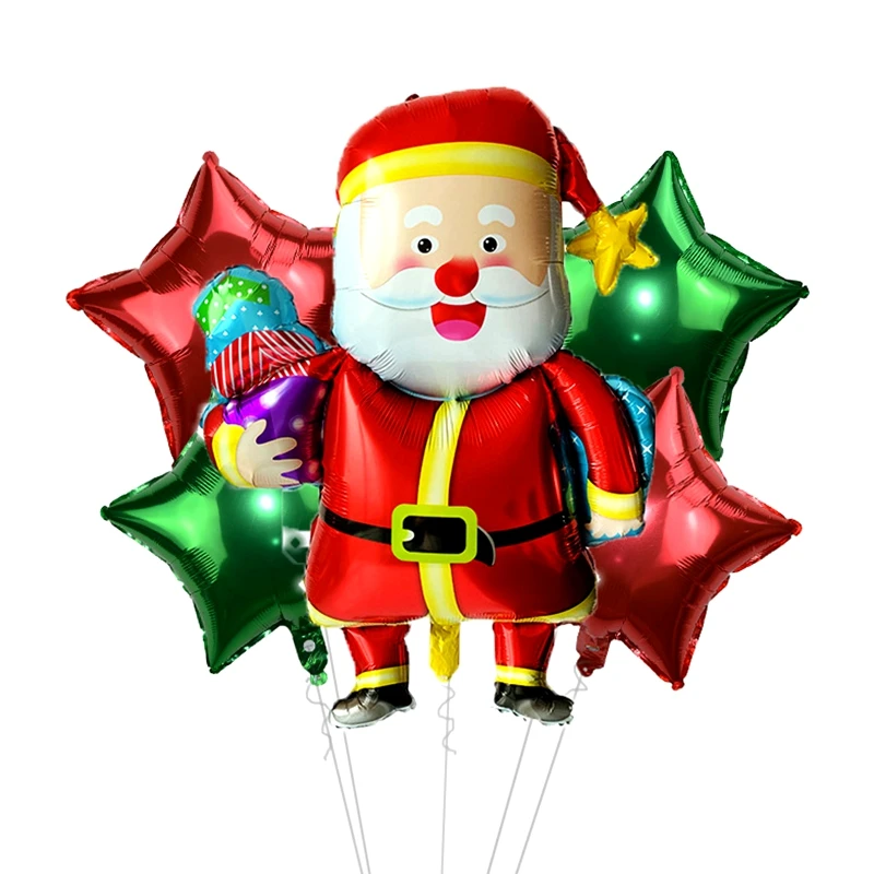 

5Pcs/set Cartoon Santa Claus Snowman Foil Balloons Christmas Party Decorations Party Balloons Inflatable Helium Balloon Kids Toy