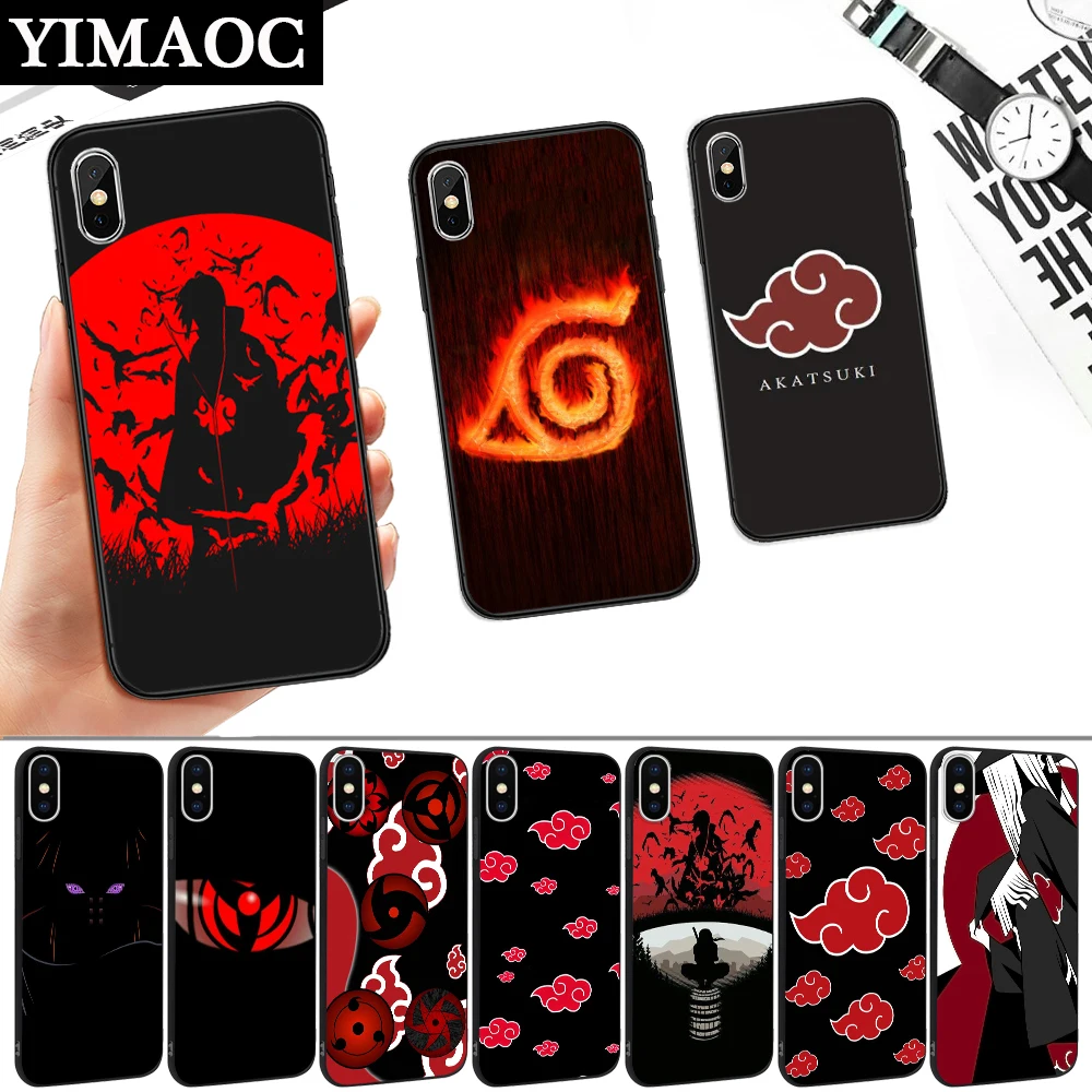 Логотип Akatsuki Наруто силиконовый мягкий чехол для iPhone 5 5S 6 6S 7 8 11 Pro Plus X XR XS Max |