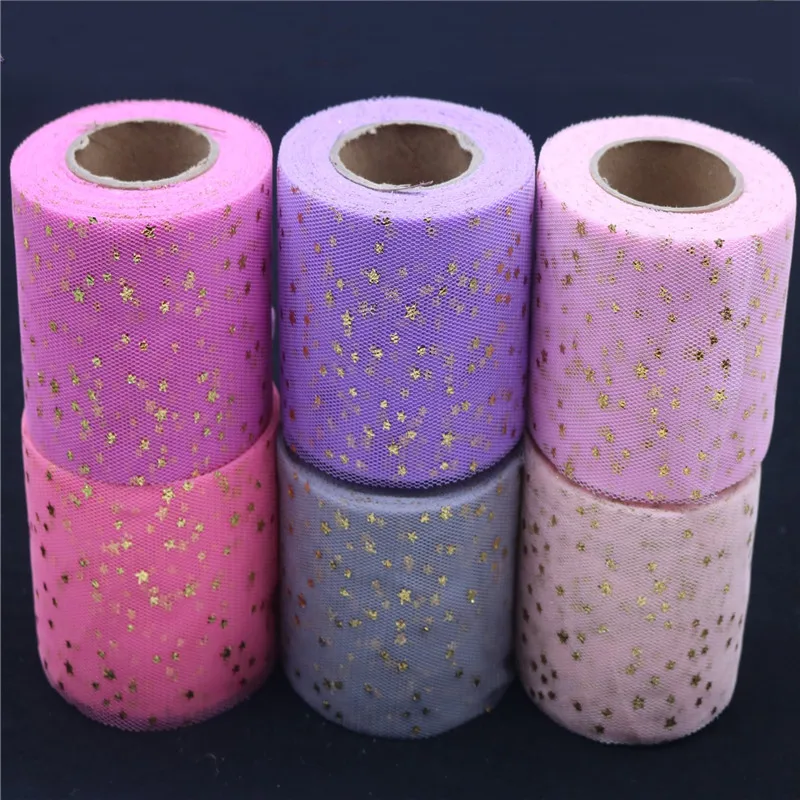Мягкие блестки со звездами 6 см * 20 ярдов Тюлевая ткань юбка-пачка для будущей мамы