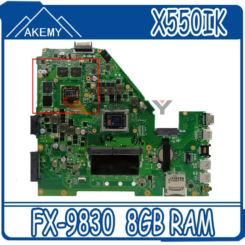 Для ASUS X550IK X550IU X550I Материнская плата ноутбука W/ FX-9830 Процессор 8 Гб Оперативная