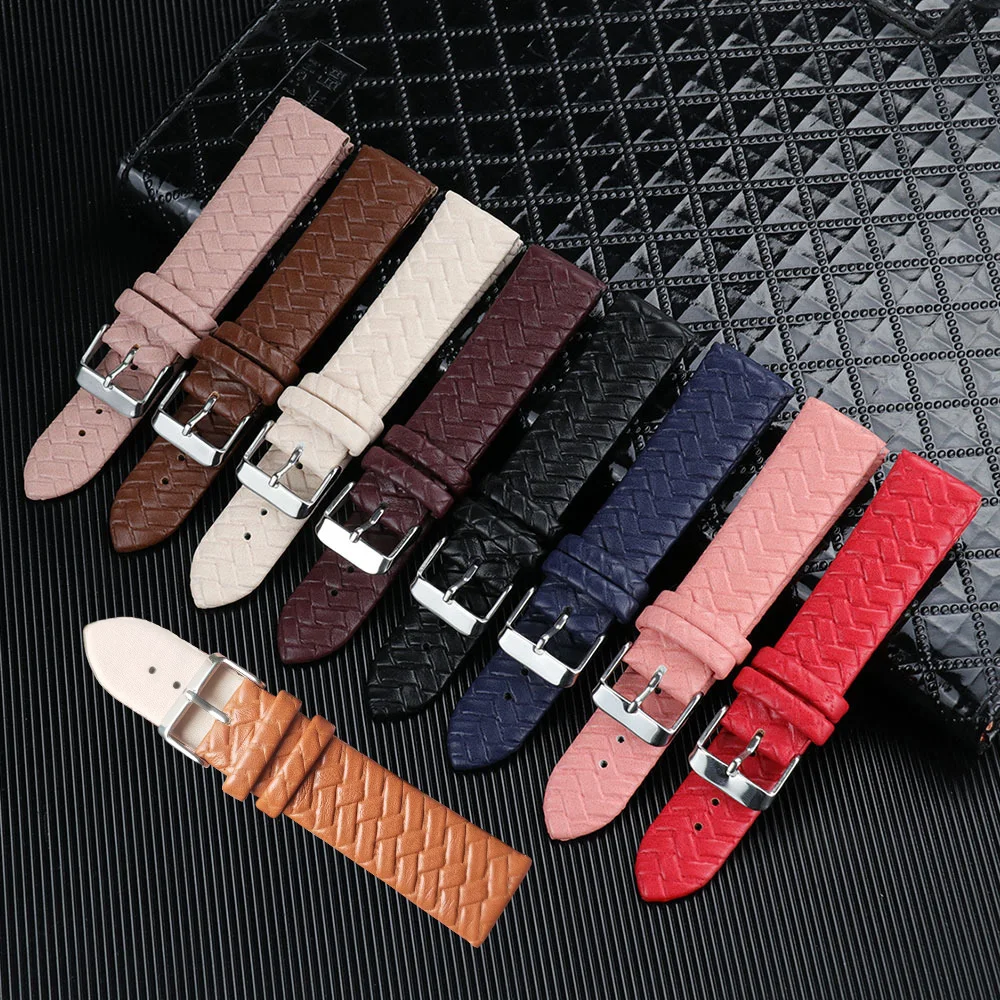 Watch band woven pattern 8mm 10mm 12mm 14mm 16mm 18mm 20mm 22mm 24mm Replacement leather Men watch stap Watch strap for women