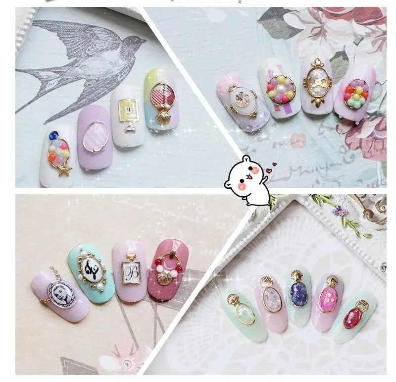 

1000pcs 17Designs Rivet Nail Studs Gold 3D Nail Art Decoration Triangle Mixed Accessories Diy Deco Bling Kit, 3d Nail Decoration