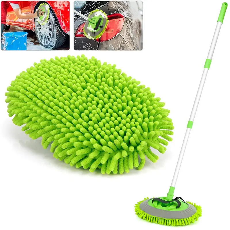 

Обновленная трехсекционная телескопическая шениль, Швабра для мытья автомобиля, впитывающий инструмент для мытья, воск для пыли, автомобил...