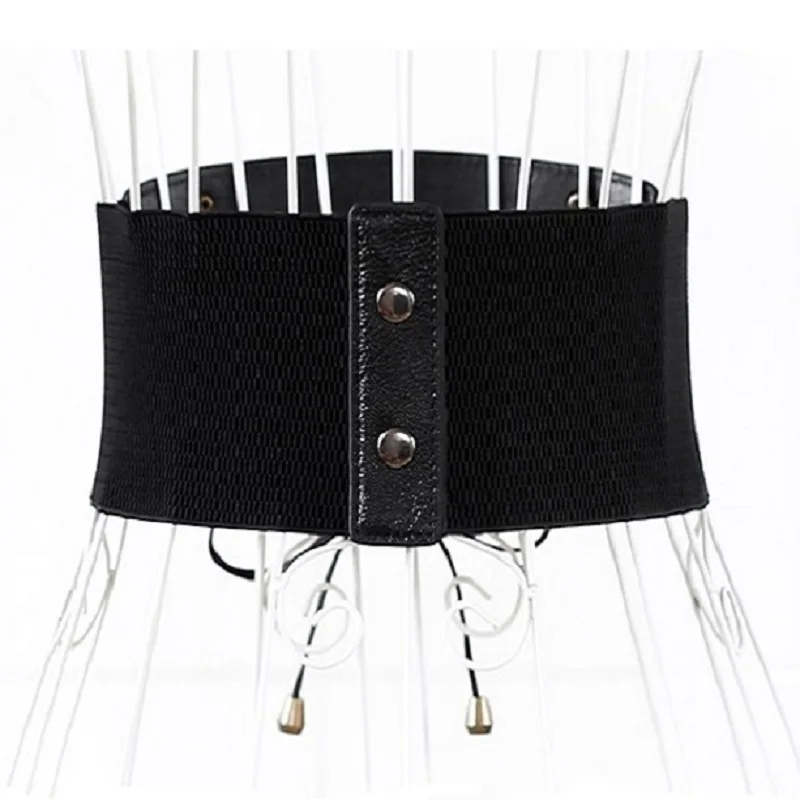 

Fringed Wide Waist Seal Female New National Style Elastic Pure Color Temperament Dresses Decoration High Quality Frenulum Belts