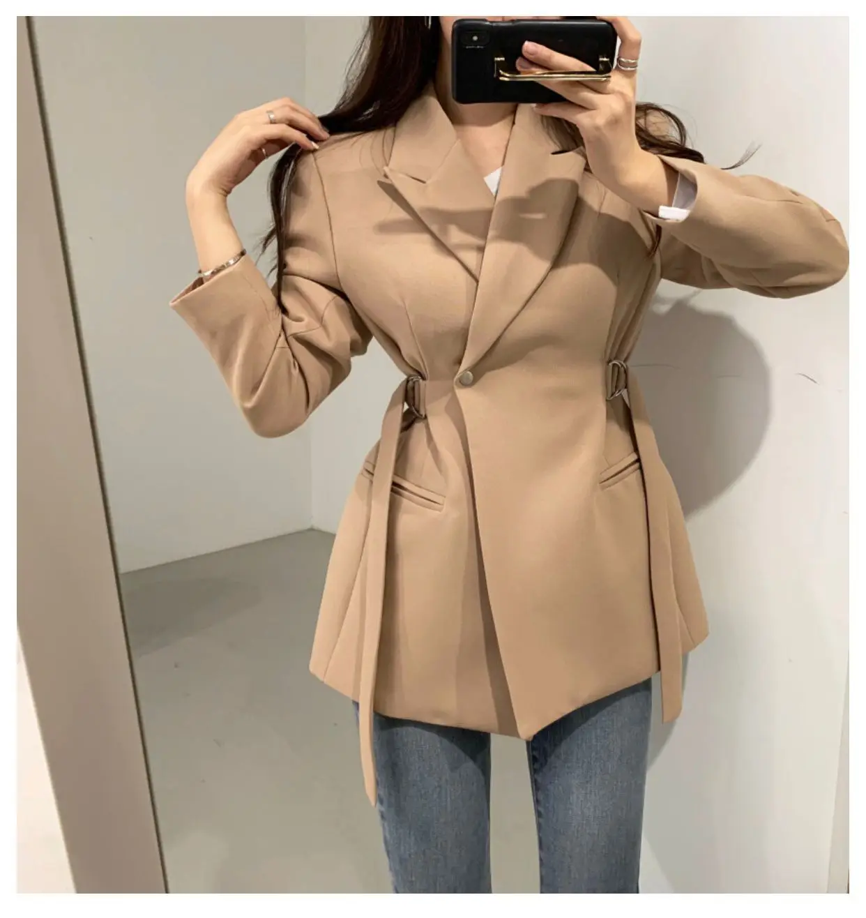 

Куртка 2021 весна осень винтажный шикарный костюм пальто Дамская офисная одежда в стиле High Street Блейзер Пальто Верхняя одежда Топ