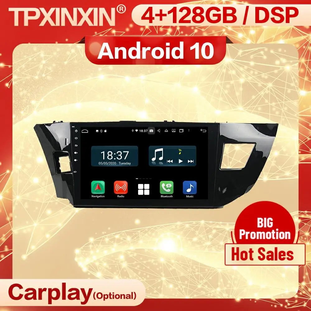 

4+128G Carplay 2 Din Android Screen Multimedia Stereo Receiver For Toyota Levin 2013 2014 2015 Wifi Radio Audio Player Head Unit