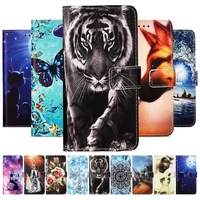 Phone Case For Motorola Moto E6S Power Lite G30 G10 G100 Power Edge Fundas Cute Tiger Cat Wallet Card Pocket DP03D