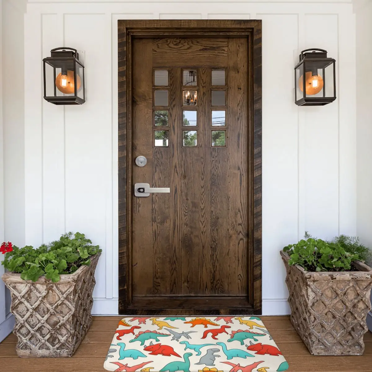 Полиэстеровый коврик с рисунком динозавра для ног нескользящий пылезащитный