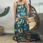 Летняя футболка с динозаврами принтованные Комбинезоны для женщин свободные с открытыми плечами платье на бретельках, Повседневная Базовая Спецодежда для девушек, без рукавов, комбинезон уличная Новый