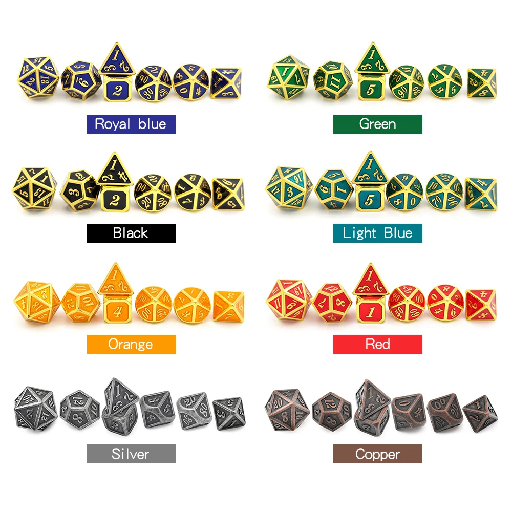 

7PCS Multi Dimensional Dice Zinc Alloy Dice Entertainment Gambling Playing Dice Set Game Accessories for Themes Birthday Gift