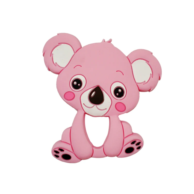 Koala Pink DIY животное детский спасательный круг пищевого класса Силиконовые Прорезыватели для младенцев силиконовые жевательные Подвески Детские Прорезыватели подарок игрушки для малышей - Цвет: Koala Pink