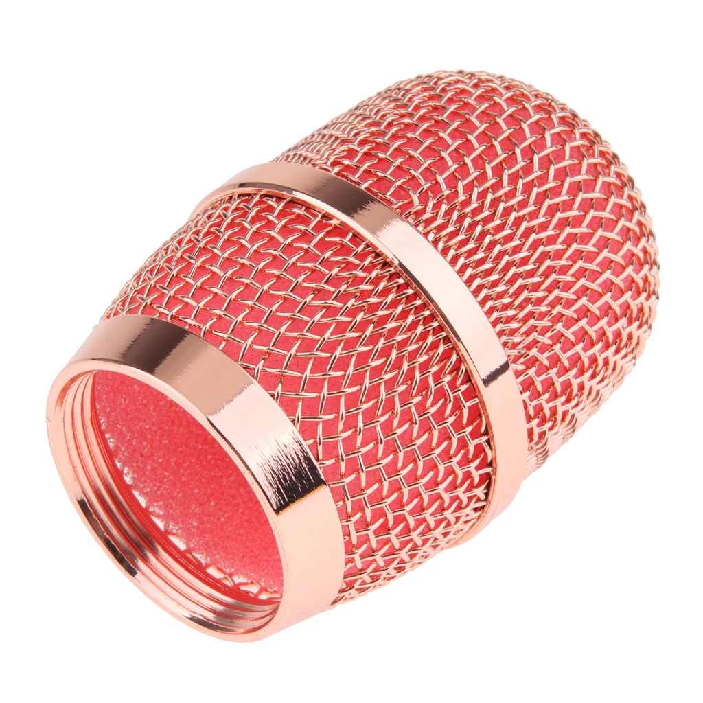 Rose Gold Замена стальной сетки Микрофон Гриль головка для беспроводных микрофонов и проводных микрофонов - Цвет: Rose Gold