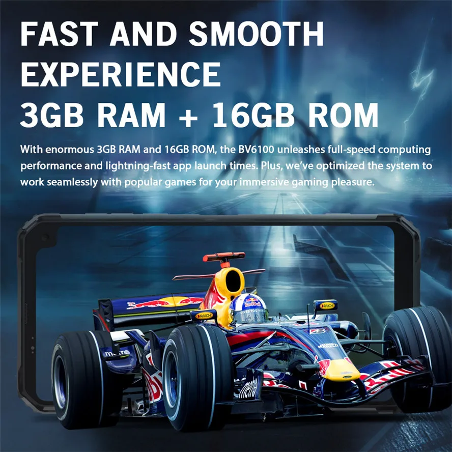 Blackview BV6100 Dual Gorilla 6,8" экран смартфон 3 ГБ+ 16 ГБ Android 9,0 IP68 водонепроницаемый мобильный телефон 5580 мАч NFC мобильный телефон