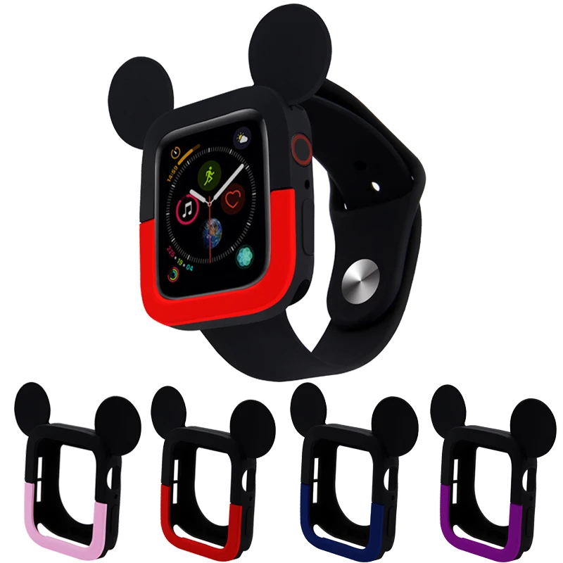 Двухцветная мультяшная Крышка для часов Apple Watch серии 5/4 ударопрочный защитный