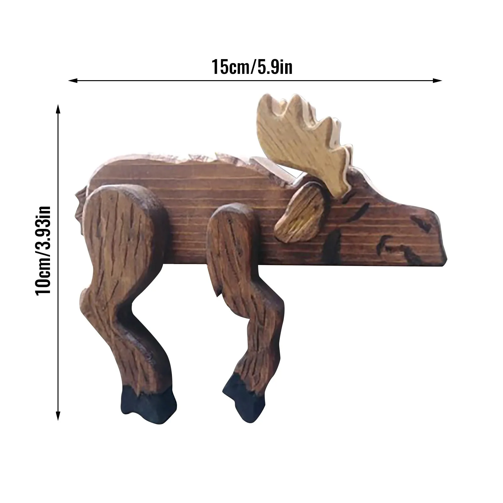 

Wooden Retro Elk Decoration Wood Carving Animal Action Model Statue Home Decoration For Balcony Fences And Bookshelves Etc Decor