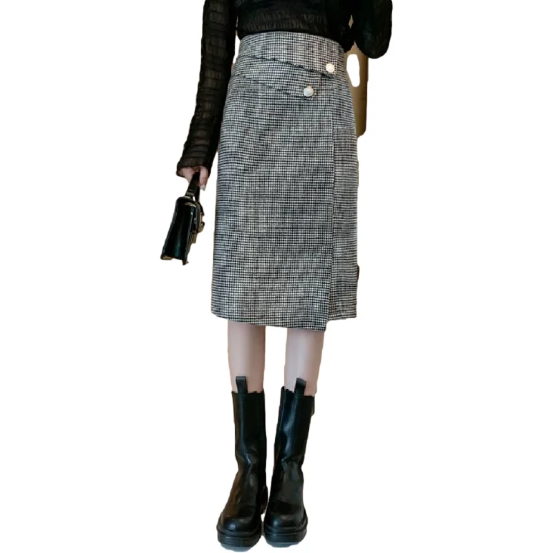 

New A Line Japanese Harajuku Autumn Winter Women Skirt High Waist Solid Female Korean Streetwear Elegant Long Skirts Plus Size