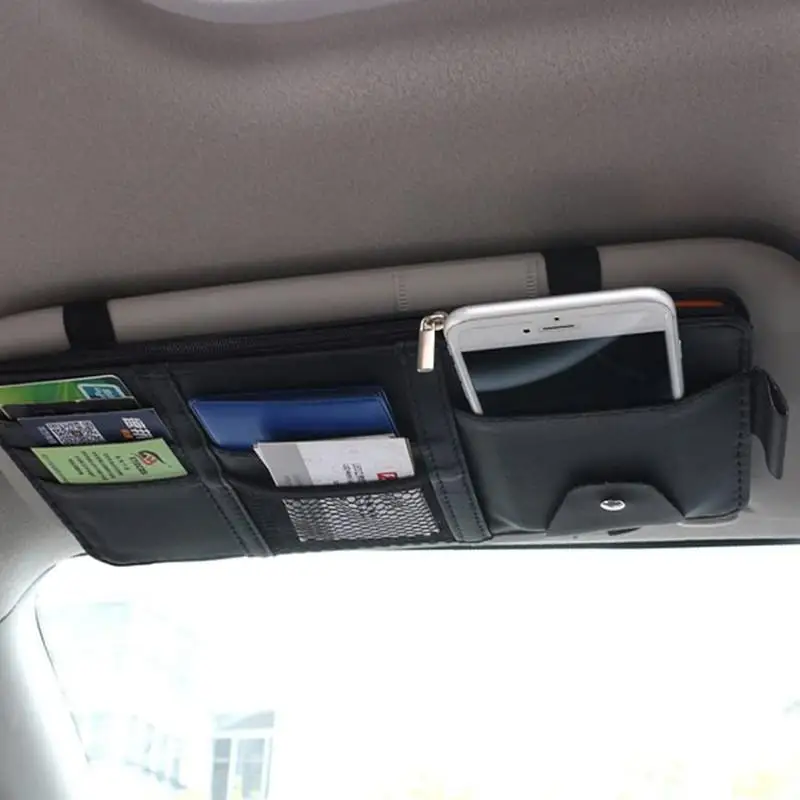 

Car Sun Visor Storage Box Bill Pen Card Holder Dvd Organizer With Sunglasses Clip Stowing Tidying Car Accessories