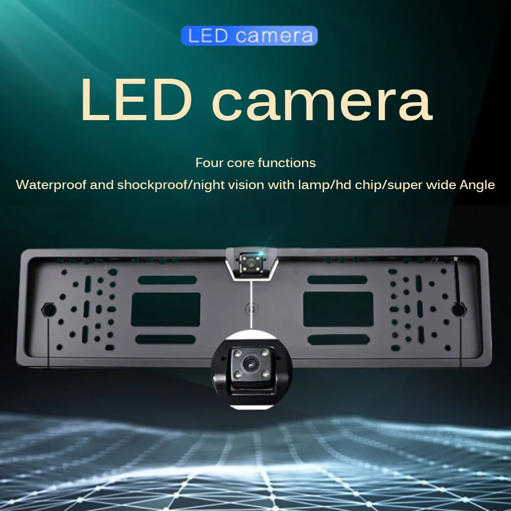 

170° Car Rear View Reversing HD Camera Back Up Parking Plate Night Vision IR LED 4LED Light Night Vision Waterproof Car Camera