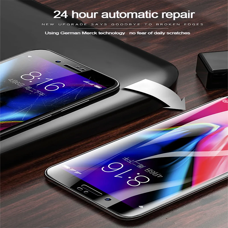 Мягкая Гидрогелевая пленка 25D для iphone 7 8 Plus X 10 Защита экрана XS MAX XR 6 6S полное