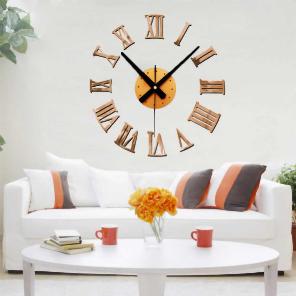 Объемные Большие зеркальные настенные часы домашний декор сделай сам римские