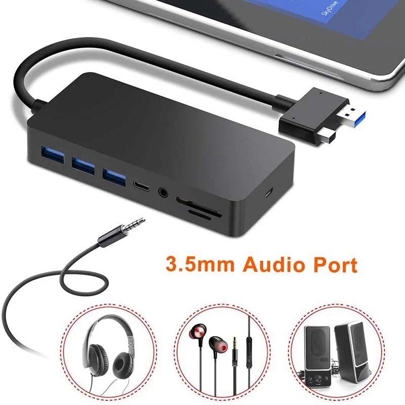 11 в 1 USB 3 0 концентратор док-станция для Surface Pro с 4K Hdmi/Dp/Vga 5 o гигабитный Ethernet адаптер