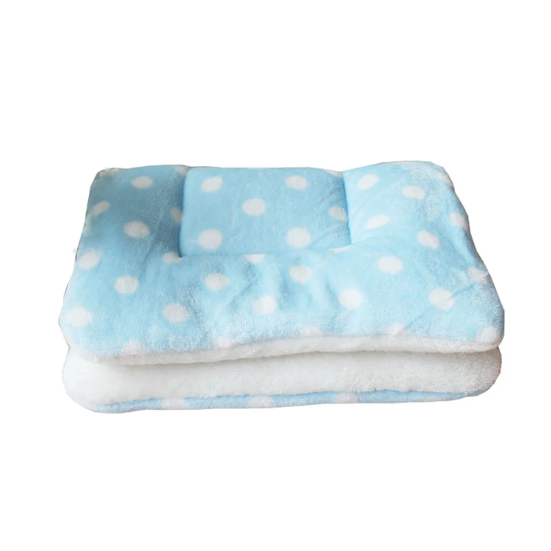 Sky blue dot Зимняя теплая кровать для собаки, мягкое Флисовое одеяло для животных, кошачьего туалета, щенка, коврик для сна, прекрасный матрас, подушка для маленьких и больших собак, 5 размеров - Цвет: Sky blue dot