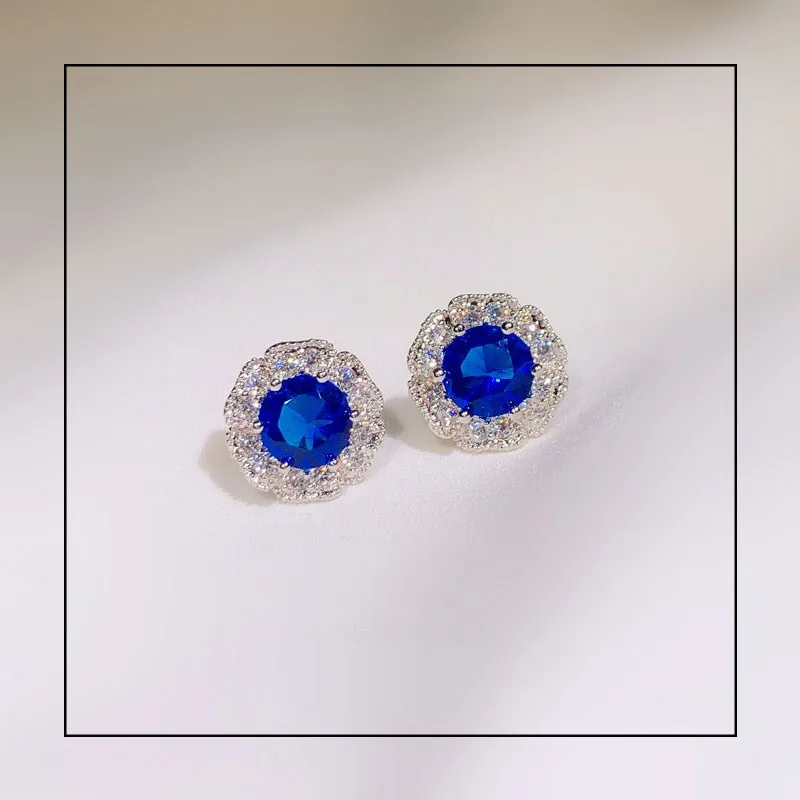 Серьги-капли для женщин, Серебро S925 пробы, хорошее ювелирное изделие, сапфировые серьги-капли, Свадебные Роскошные серьги - Цвет камня: 012