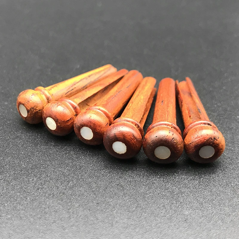 6 шт Кость гитара для порожка черные кости розовое дерево мост булавки