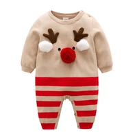 christmas deer autumn winter newborn baby boys girls long sleeve knit rompers clothes baby toddler boys girls jumpsuits