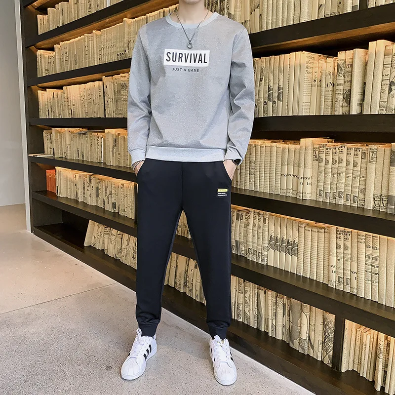 

2020 New Tracksuit Men Sports Suit Men Spring and Autumn Casual Two-piece Korean Style Trendy Clothes for Mens Joggers Set