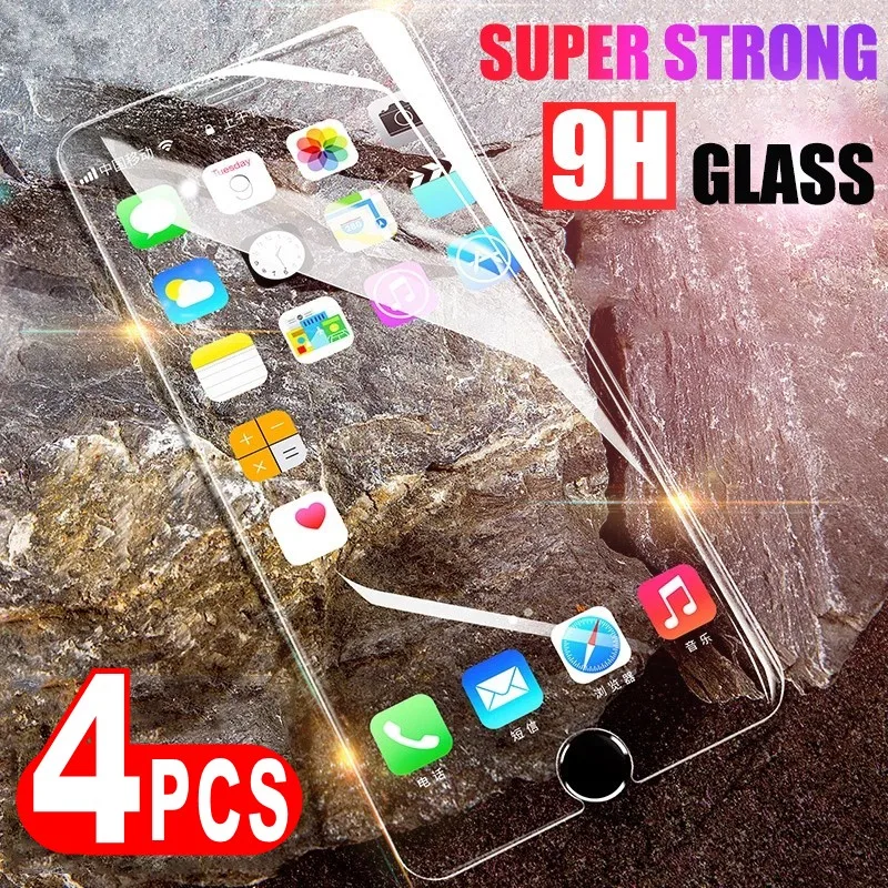 4 шт. Взрывозащищенная защитная пленка из закаленного стекла для iPhone 12 11 Pro XS MAX X XR 8