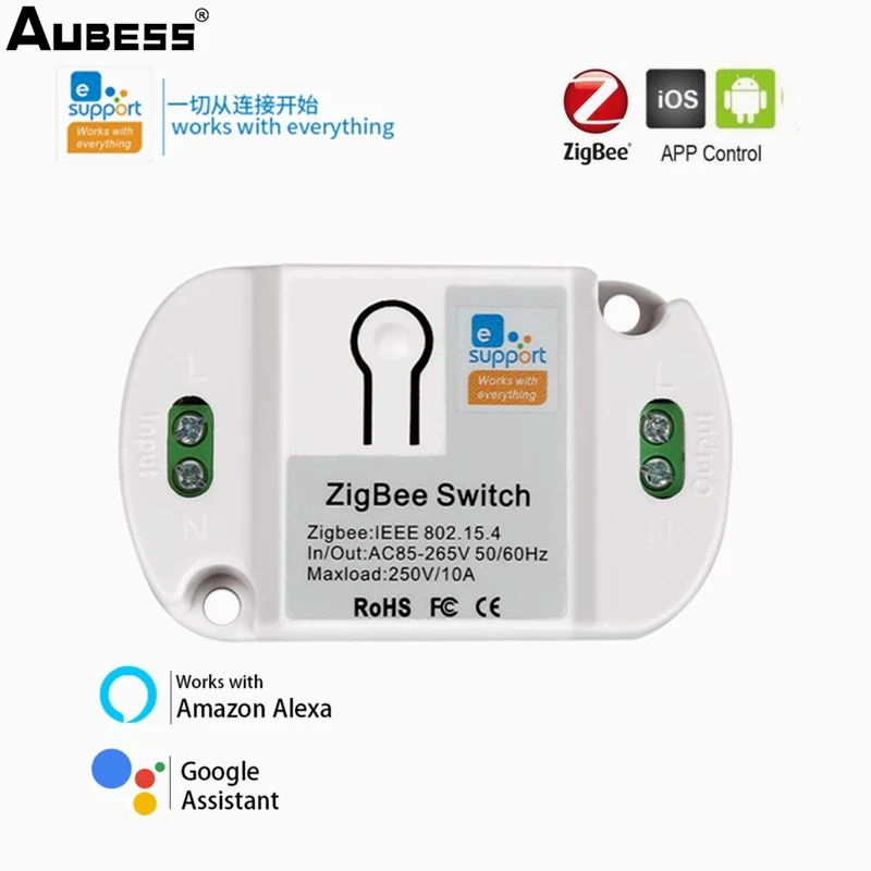 

Умный выключатель Zigbee, дистанционное управление с поддержкой Wi-Fi, работает с приложением Alexa Google Home