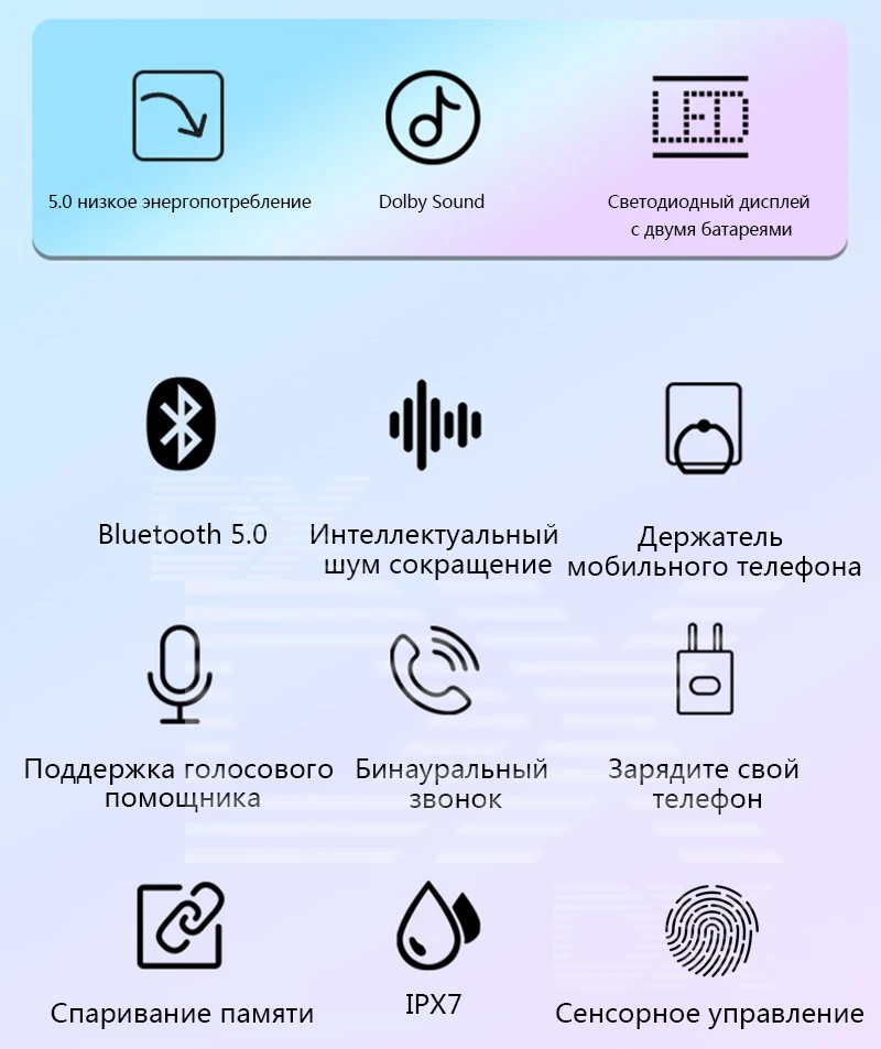 Сенсорные Bluetooth 5,0 беспроводные наушники Blutooth с шумоподавлением, наушники с громкой связью F9, спортивные TWS наушники