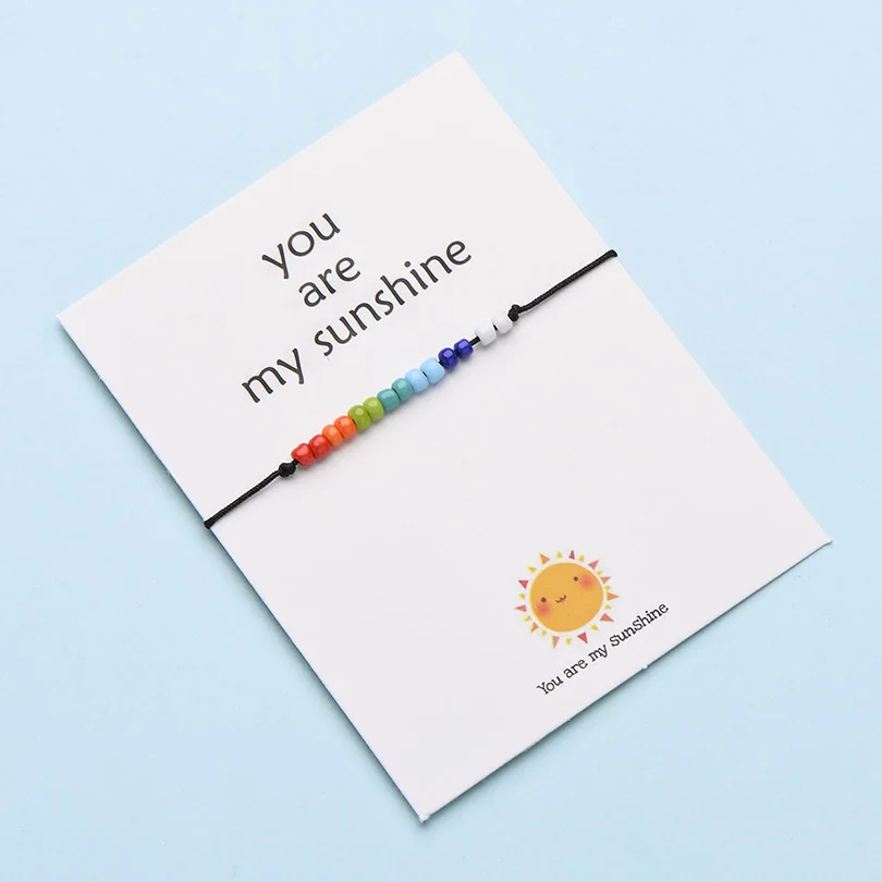 IYOE You Are My Sunshine радужные мини браслеты с бусинами для женщин мужчин детей