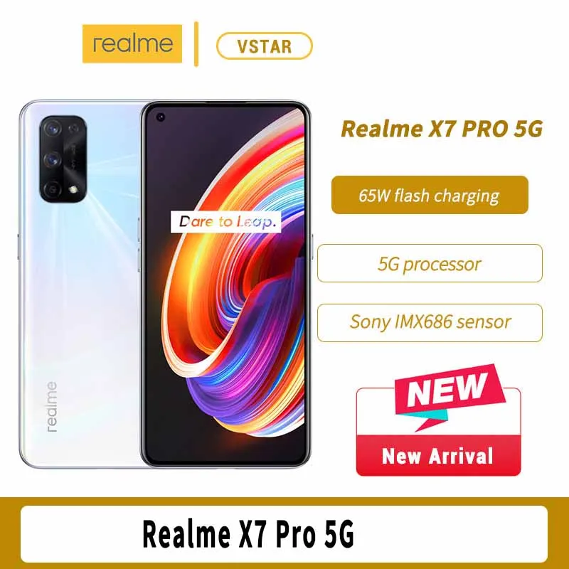 Оригинальная глобальная прошивка Realme X7 Pro 5G смартфон 6 55 дюйма MediaTek 1000 + Octa Core Android 10