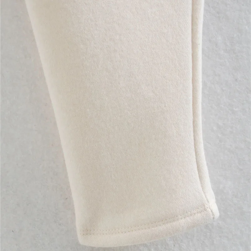 

Women Fashion With Buttons Fleece Cropped Sweatshirts Vintage O Neck Long Sleeve Female Pullovers Chic Tops