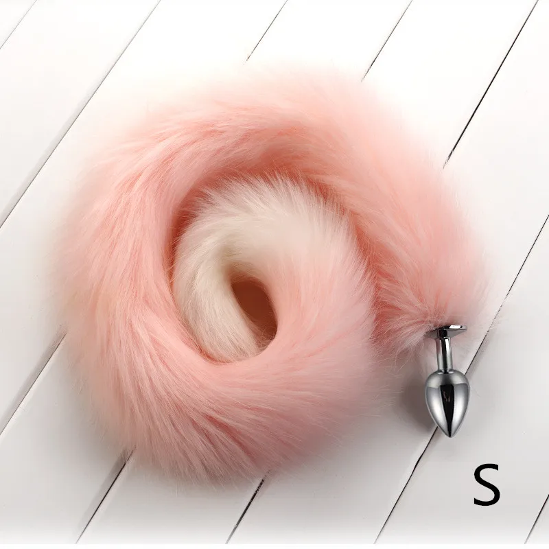 Мягкая анальная пробка из нержавеющей стали с лисьим хвостом 78 см|Мужские ремни| |