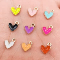78mm 20pcs golden colorful heart charm fashion bracelet necklace handmade accessories cute love pendant diy jewelry findings