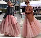 2022 юбки из фатина в стиле знаменитостей, фатиновая юбка-пачка для милых девушек, вечернее платье Макси длиной в Пол для официального мероприятия