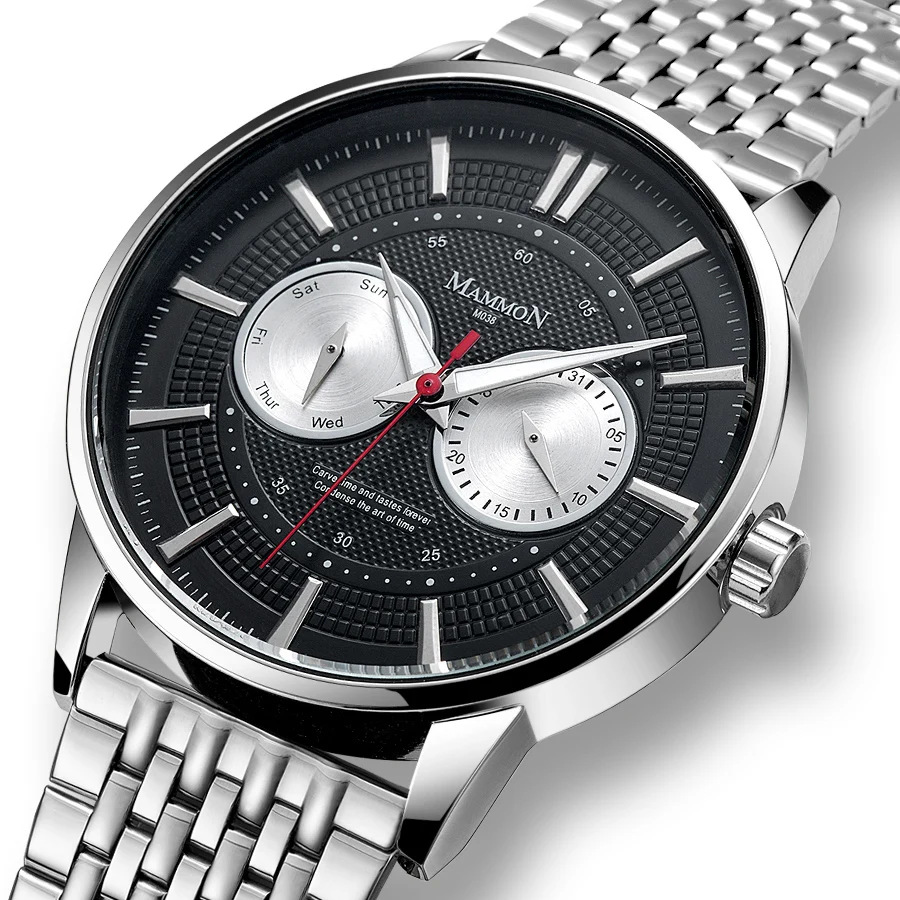 

Business Steel Band Men Watch Calendar Luminous Quartz Hands Wristwatch Gift Relogio Masculino