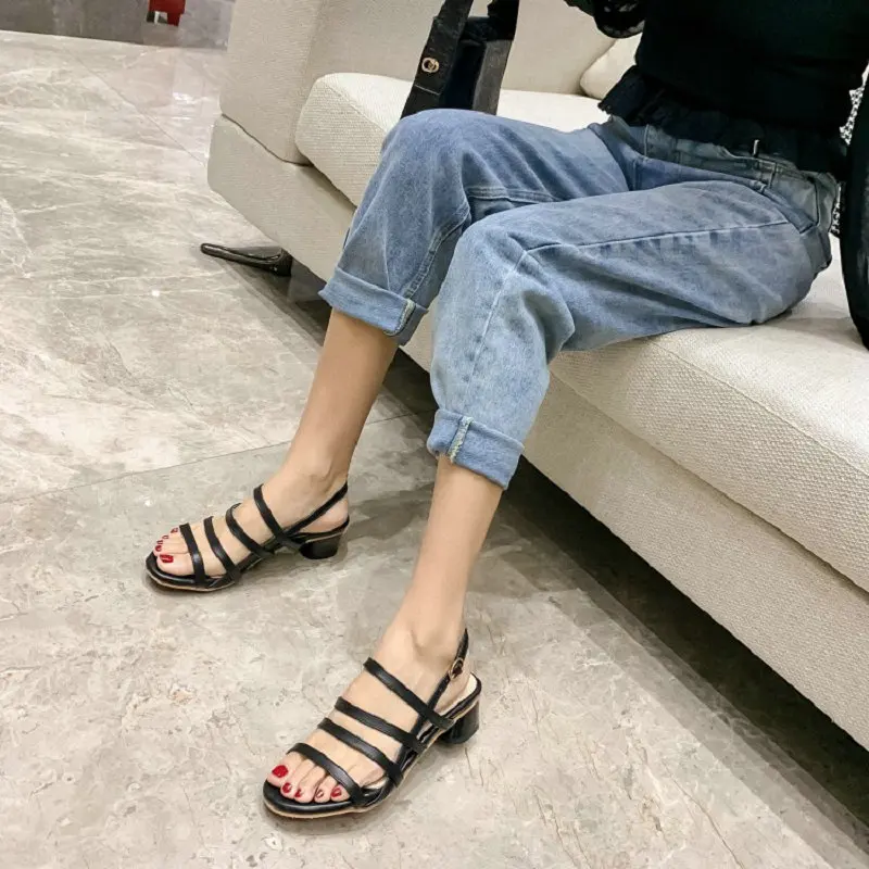 Женские повседневные босоножки ZawsThia на среднем массивном каблуке с пряжкой