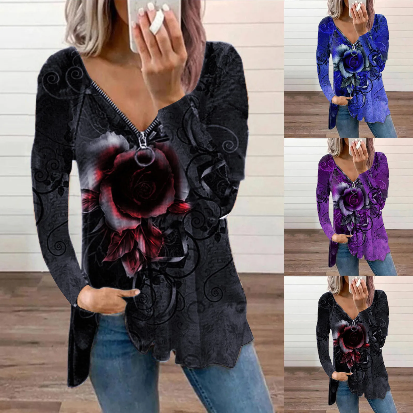 Женская модная одежда осень зима Новая женская Повседневная Свободная футболка