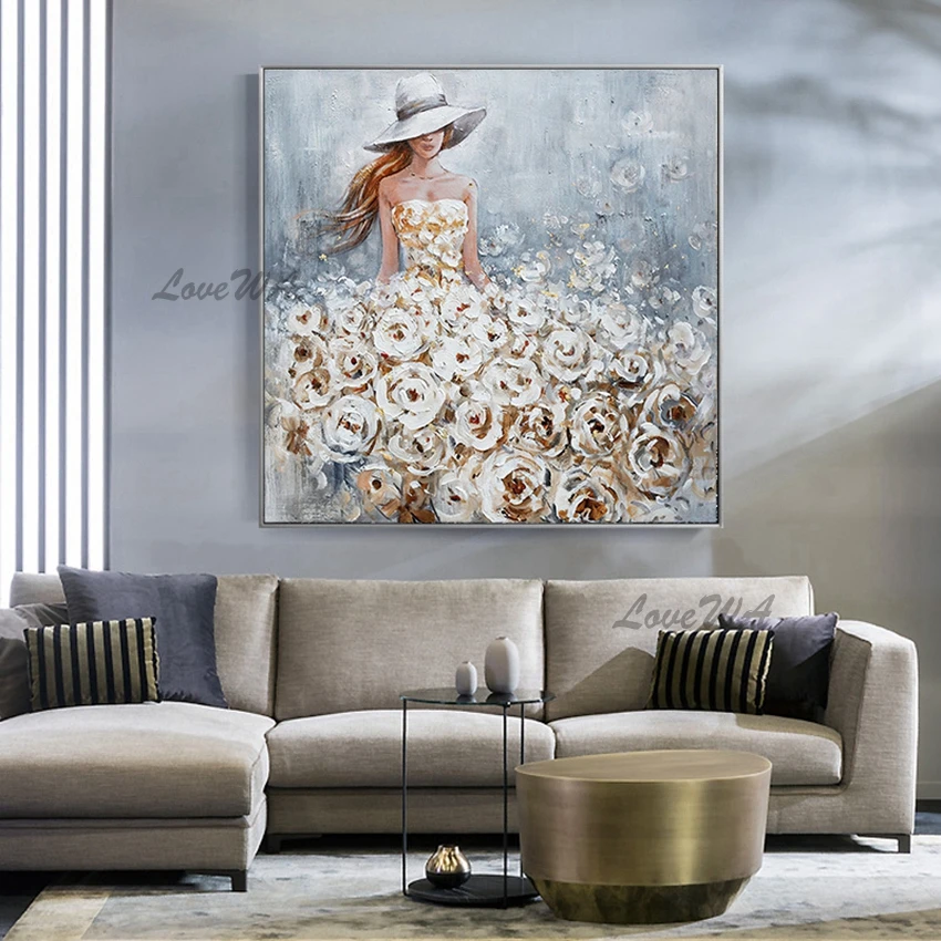 Ручная роспись сексуальная леди красивая девушка портрет картина маслом спальня