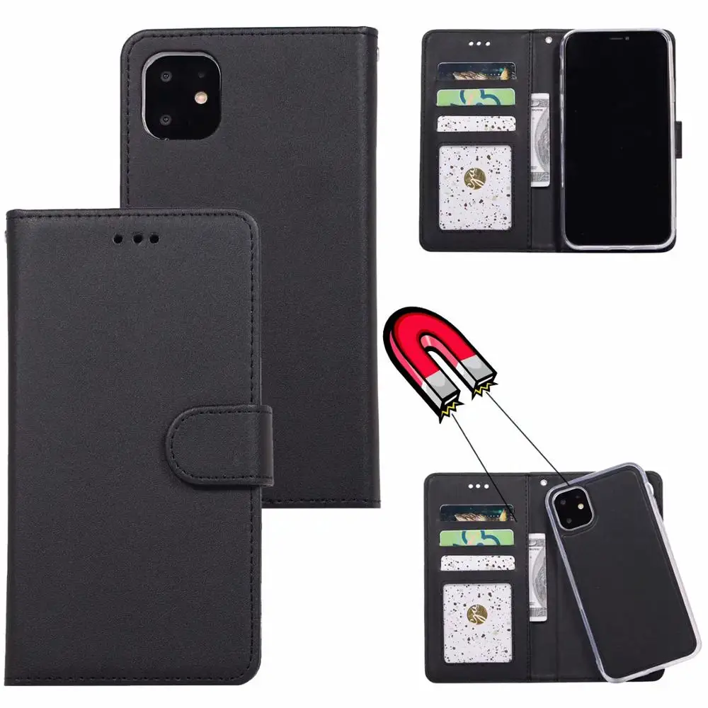 Чехол для iPhone 11 Pro Max Xs Xr X 8 7 Plus SE 2 кожаный чехол бумажник съемный магнитный