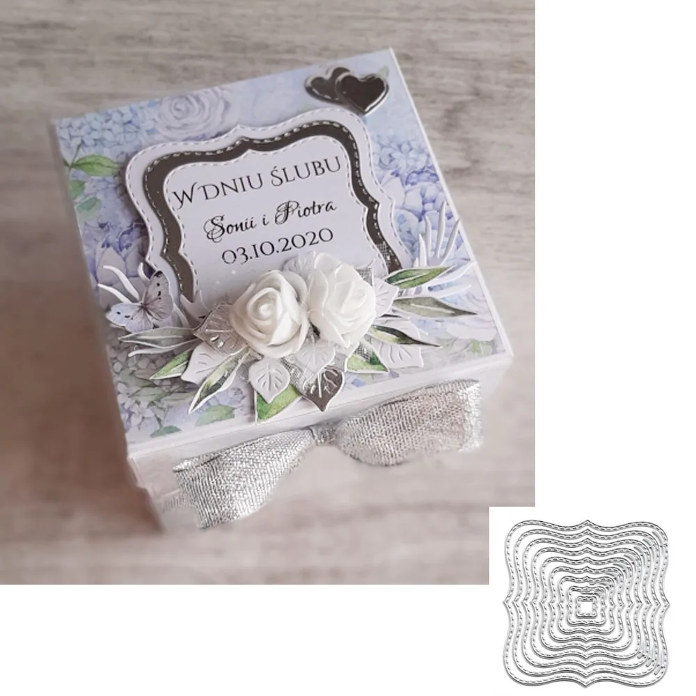 Волна рамка металл нарезная поделочная форма удар Шаблон трафарет для бумажные