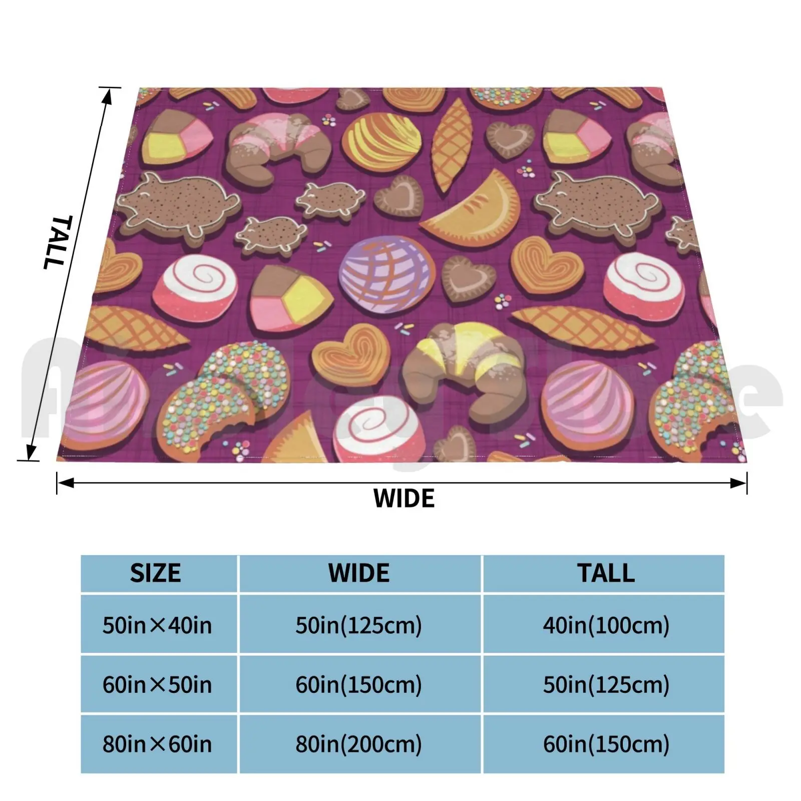 Мексиканская Сладкая пекарня Frenzy/розовый фон/пастельные цвета Pan Dulce одеяло для