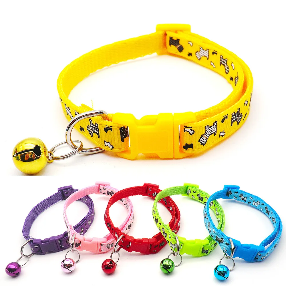 

Adjustable Colorful Plastic Button Tie Shaped Printed Nylon Dog Collar Cat Necklace Pet Puppy Kitty Decoration Accessories