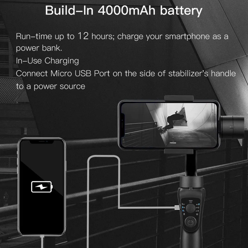 S5B 3 х осевой ручной шарнирный стабилизатор для камеры GoPro мобильный телефон с