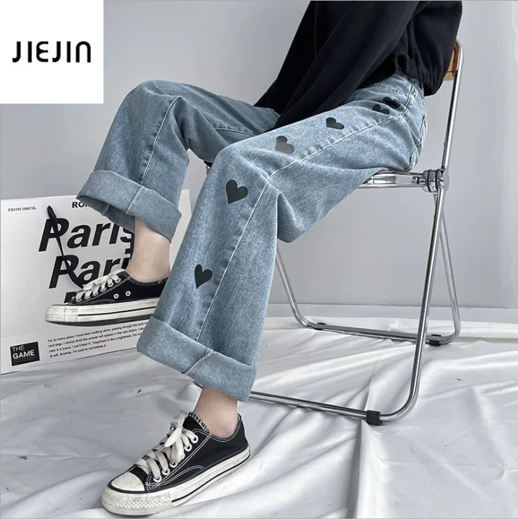 

Джинсы унисекс, с принтом, широкие, с высокой талией, большие, универсальные, 2020